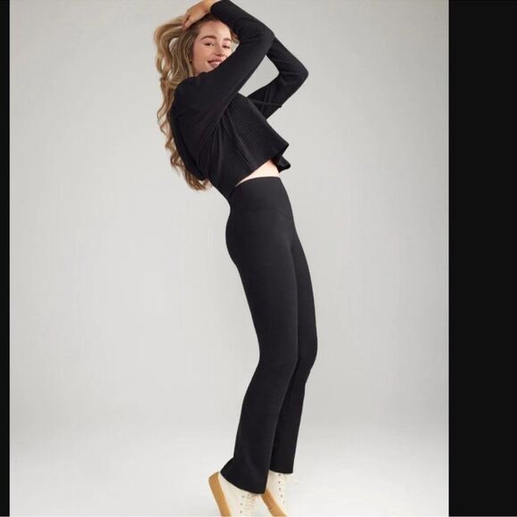 Yummie NWT Susie Flare Shaping Legging Cotton Stretch Black Women's Pants Small - Picture 1 of 11